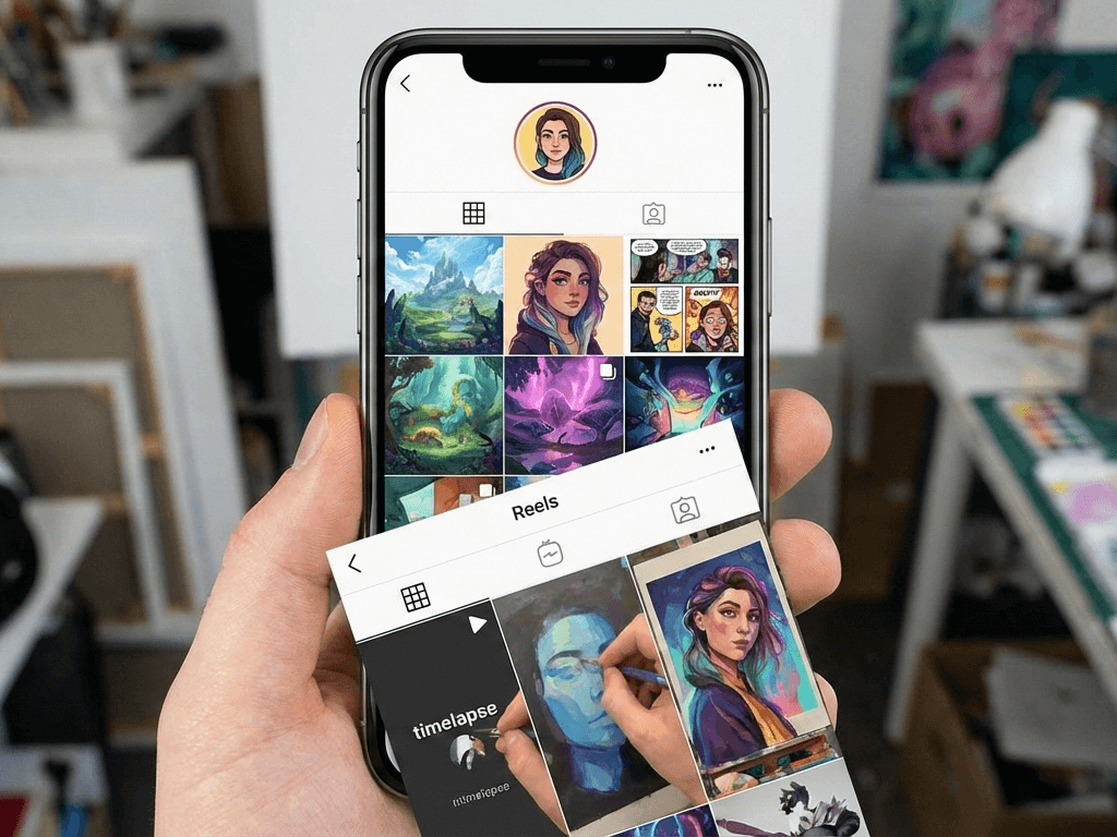 Social media art instagram digital creators